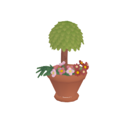 Potted Tree and Flowers