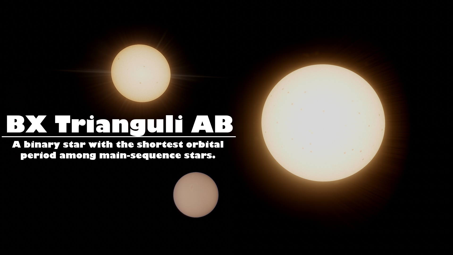 BX Trianguli AB: A binary star with the shortest orbital period among main-sequence stars.