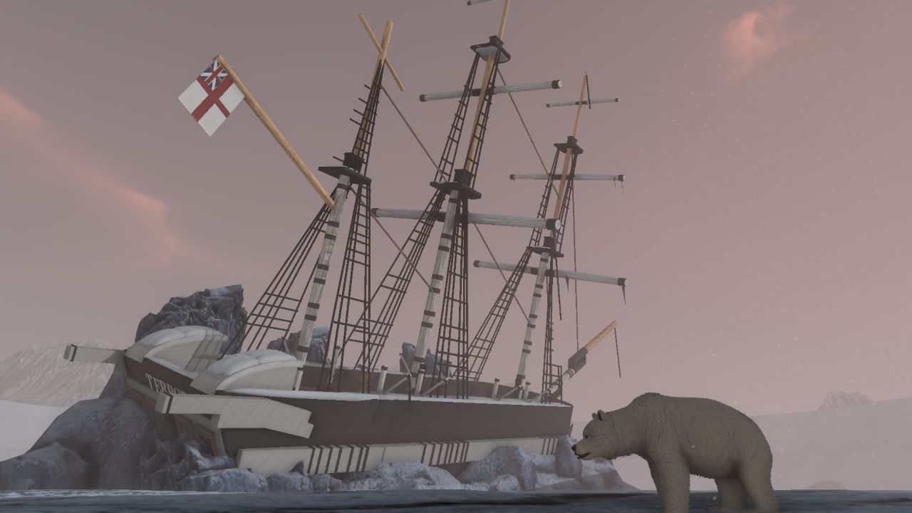 HMS Terror trapped in ice