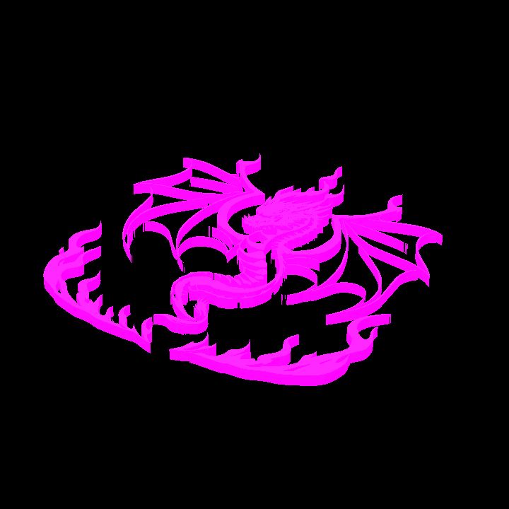 A glowing sigil - pink dragon