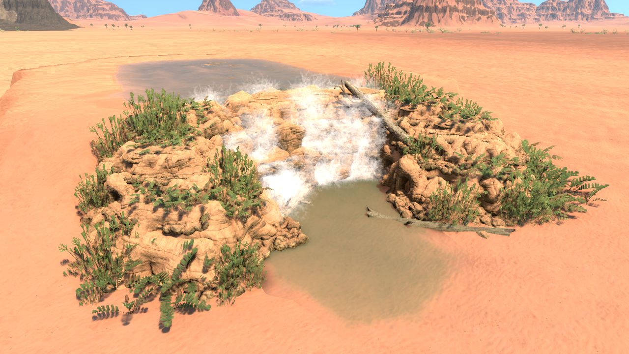 Paleo grassland waterfall