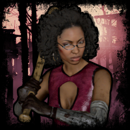 Rochelle - Pink Leather Skirt + Afro Hair