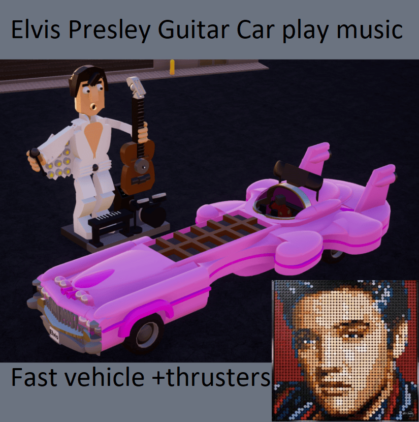 Elvis Presley guitar car play music