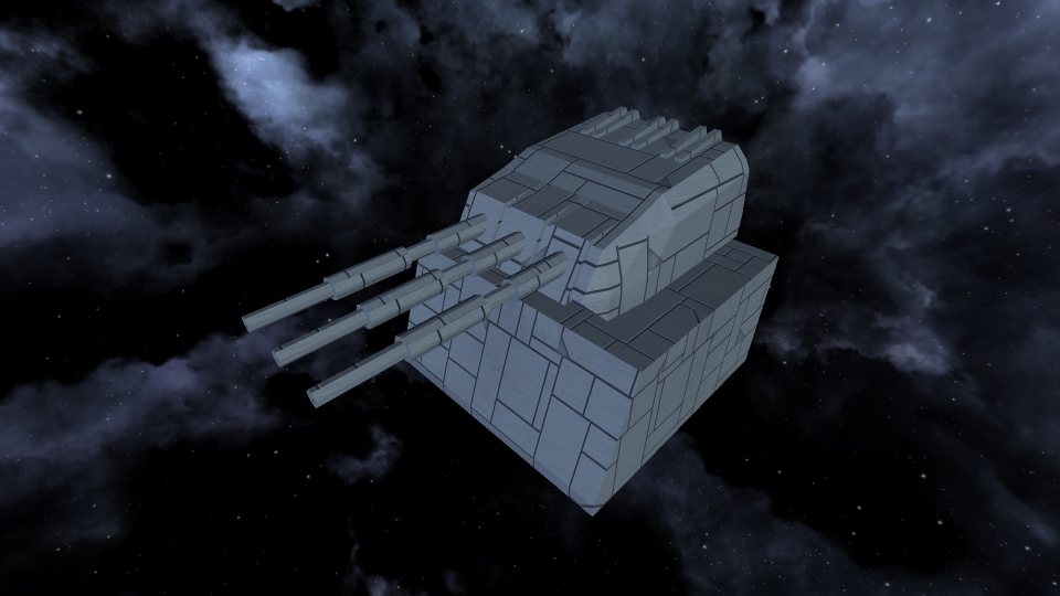< turret > triple-barreled 20 cm positron shock cannon (Rear) .<Slot14> BBY-01 YAMATO