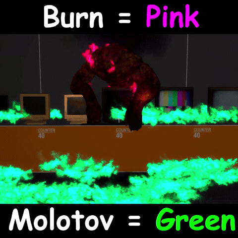 [FX][Fire] Pink Burn + Green Molotov (Small)