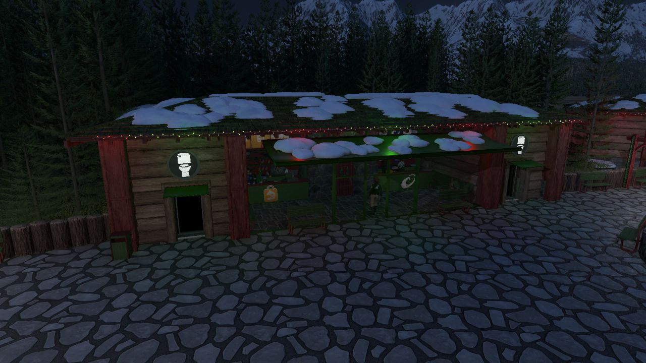 Winter Paleo Park shop and toilet