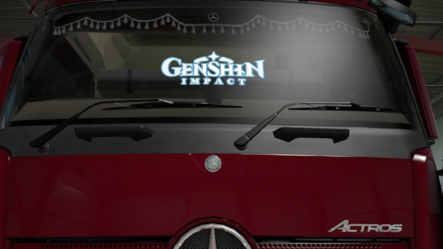 Genshin Impact Window Sticker for Mercedes Actros MP4