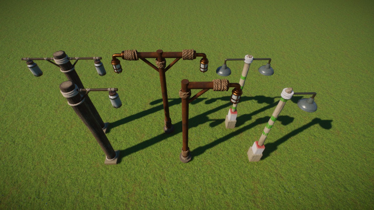 African Themed Lightposts Set