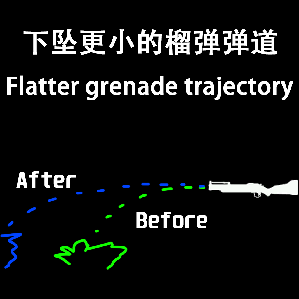 下坠更小的榴弹弹道 Flatter grenade trajectory preview