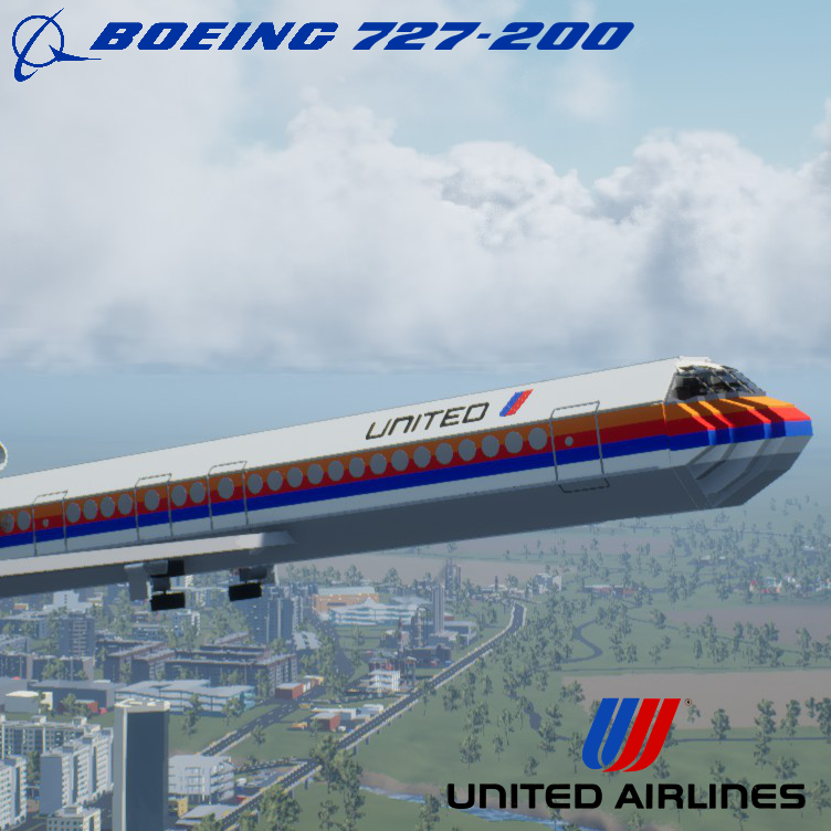 Softbody AIR LINER Boeing 727-200 United Saul Bass Livery [REMASTERED]