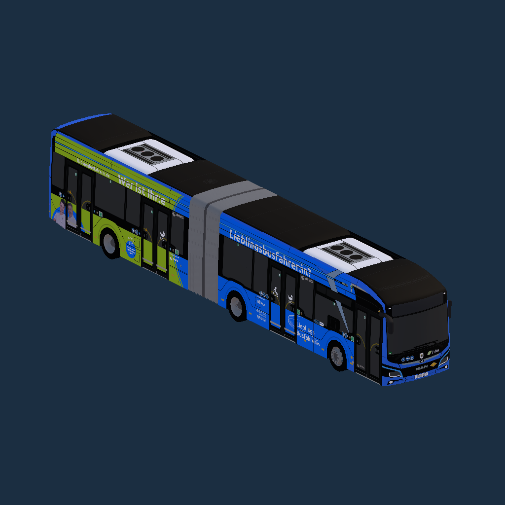 New MAN Lions City 18E MVG Westen Lieblings Busfahrer Vollwerbung