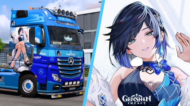 Mercedes Actros MP4 Yelan (Tranquil Banquet) - Genshin Impact [Airbrush Skin]