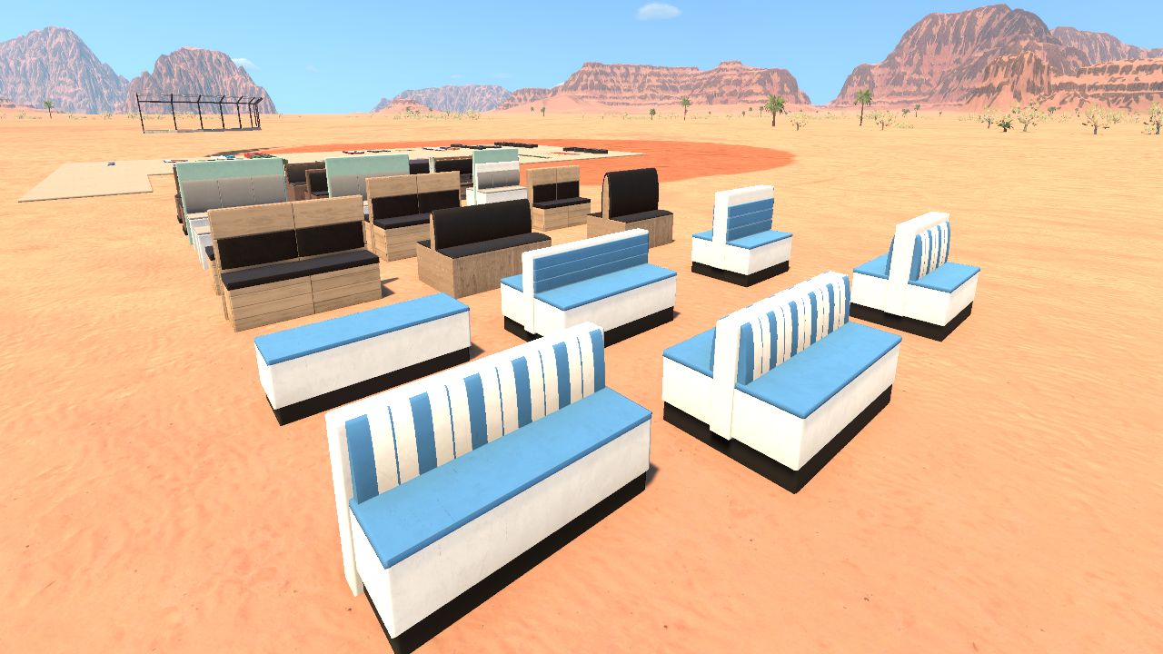 Guest indoor seating booths