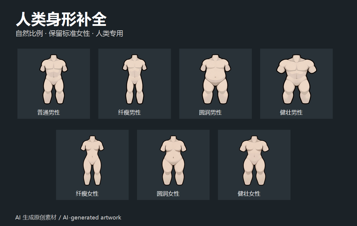 HumanBodyRefit：原创人类身形补全