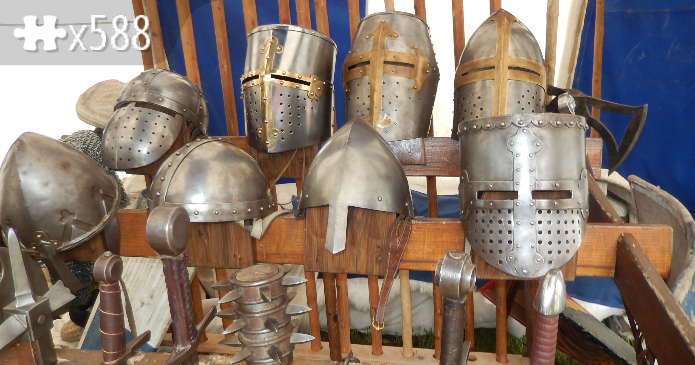Medieval helmets