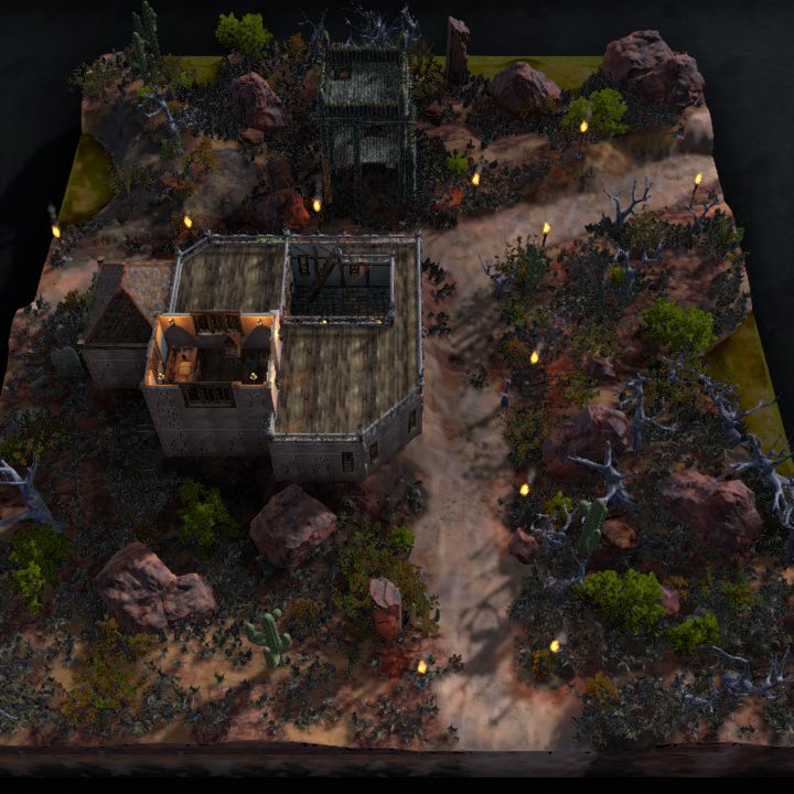Badlands Outpost at Night