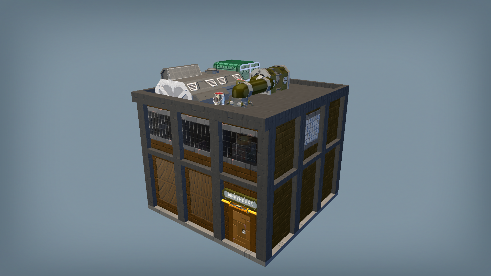 Mini City 2x2 Empty Industrial Building Filler