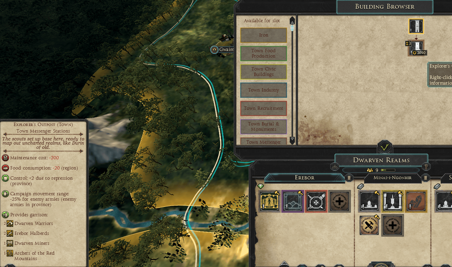halbardier garrison for Erebor, minor watchtower t2 for dawnless days 1.03