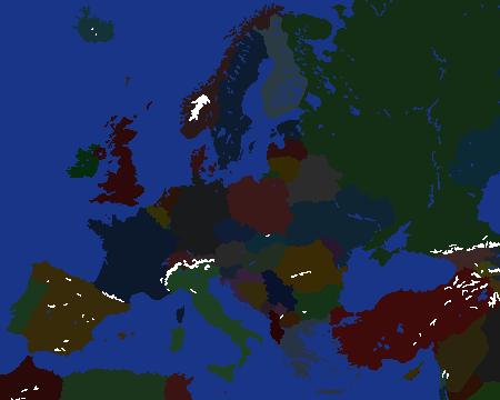 Europe 2025 but darker countries