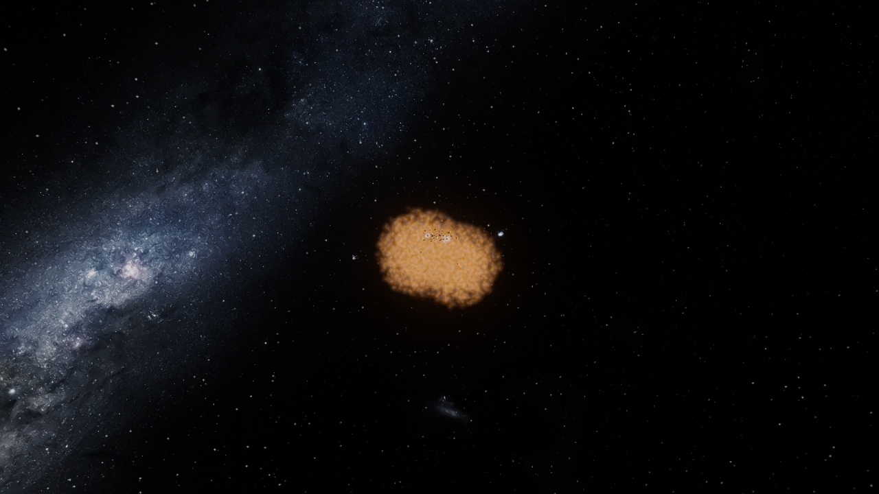 a black hole in a clutser of close galaxys