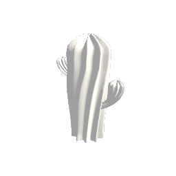 White Ceramic Cactus Sculpture Tall