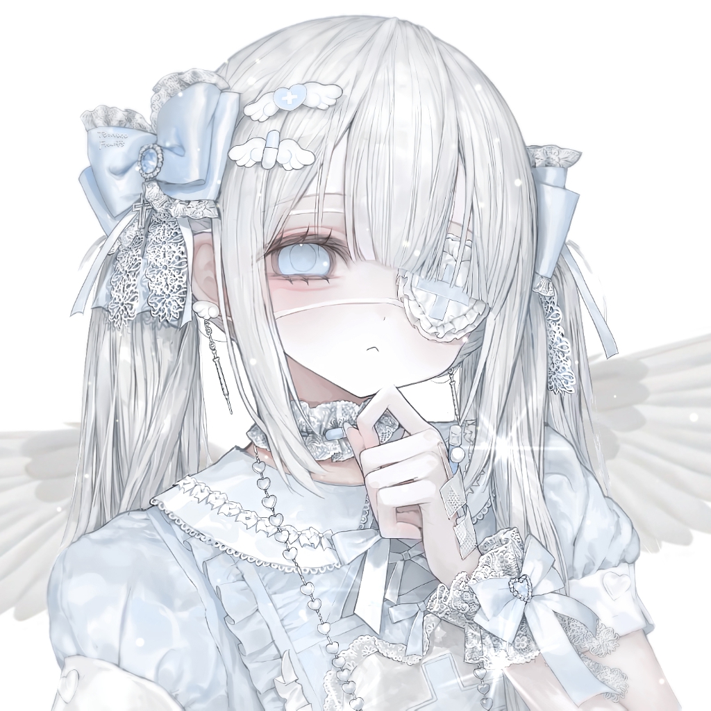 Blue anime girl cute moe angel ♡ preview