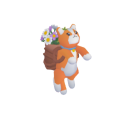 Hanging Cat Planter With Flowers