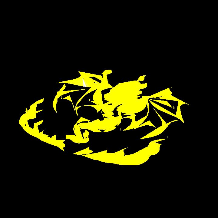 A glowing sigil - yellow dragon