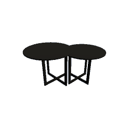 Double Coffee Table Black Metal