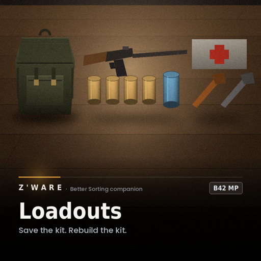 Z'Ware Loadouts: Grab Your Gear [Better Sorting Companion | B42 MP]