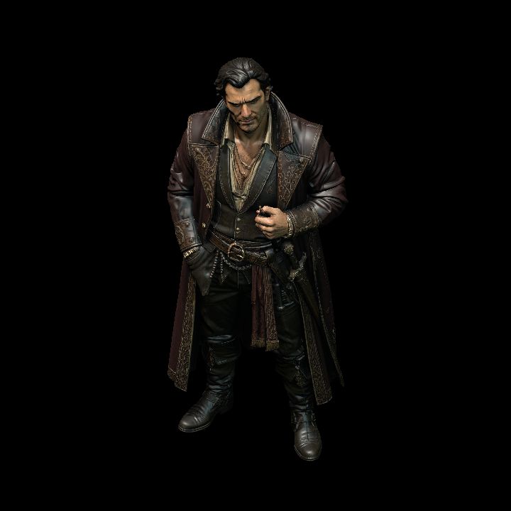 thug in finery, red