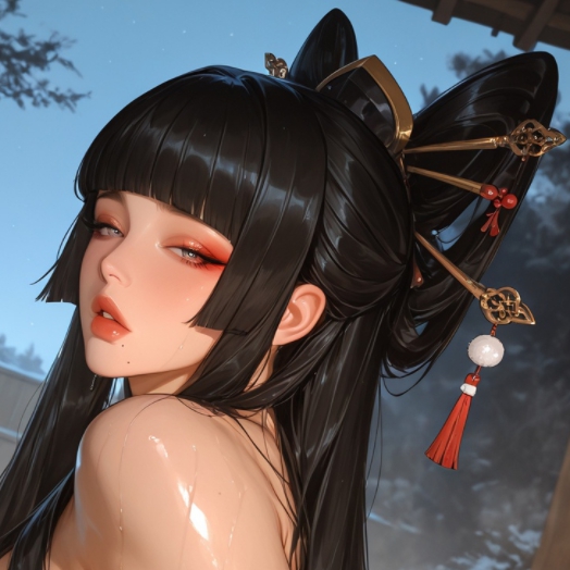 女天狗 入浴图