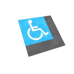 Dark Stone Handicapped Sign Paving Surface