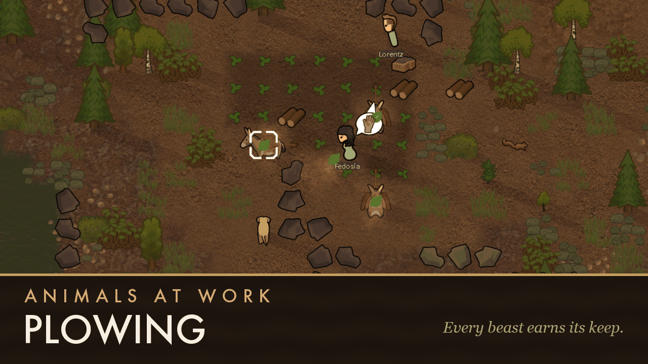 Animals at Work — Plowing mod preview for RimWorld