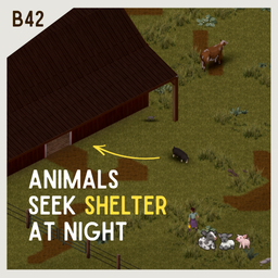 Animal Seek Shelter at Night – Project Zomboid Mod