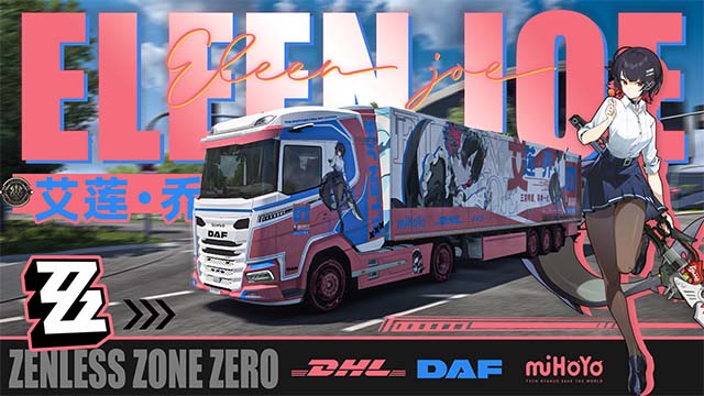 【绝区零】艾莲·乔 DAF 和挂车涂装V2Zenless Zone Zero Ellen Joe paintjob for DAF XG and trailer part V2