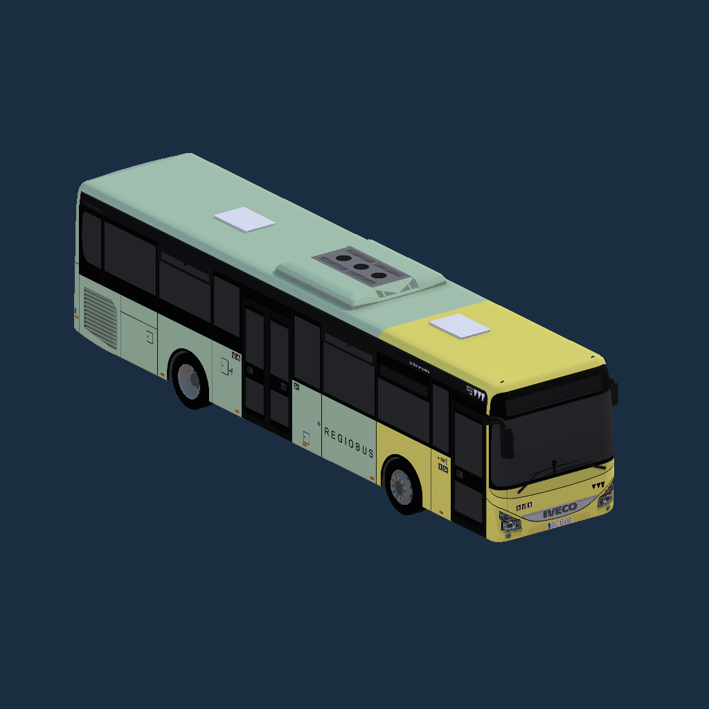 VVT Postbus - IVECO Crossway LE 12M - VVT Design 2023 - gelb-mint (kreuz-quer)