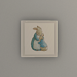 Peter Rabbit hugging mom -picture 30 x 30 cm