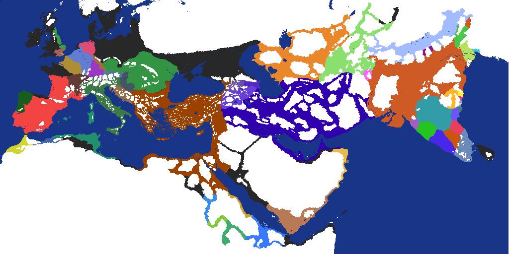 Ancient World (mostly accurate) 476 AD map