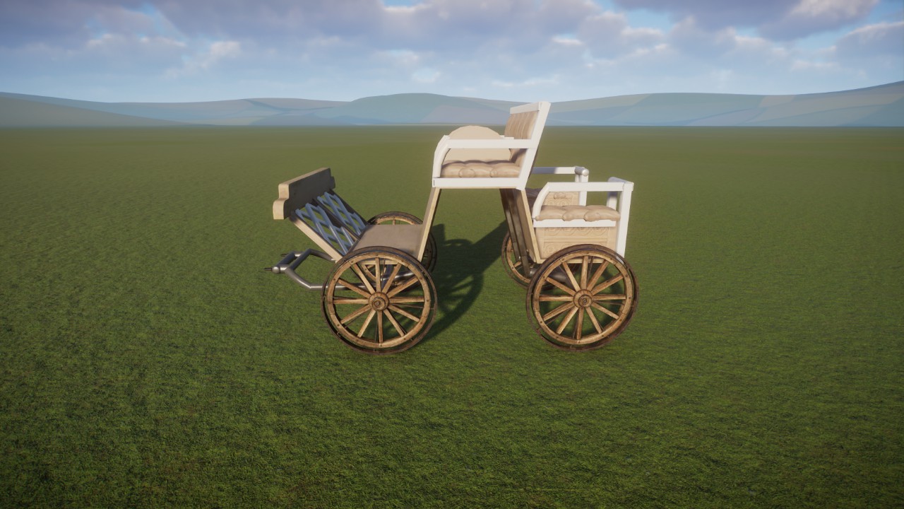 Carriage recolorable 4 Wheels preview