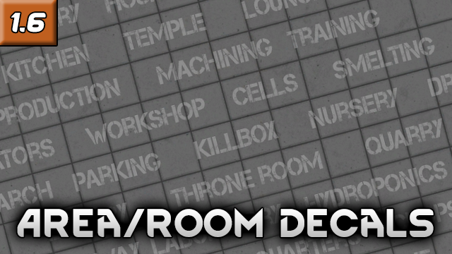 [lmgginspace] Area/room decals mod preview for RimWorld