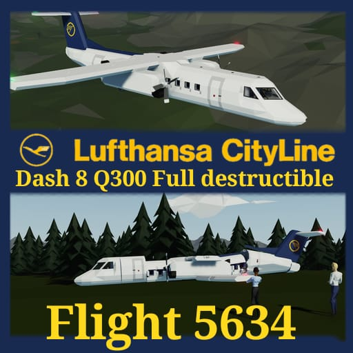 Bombardier Dash 8 Q300 Lufthansa CityLine(Destructible)