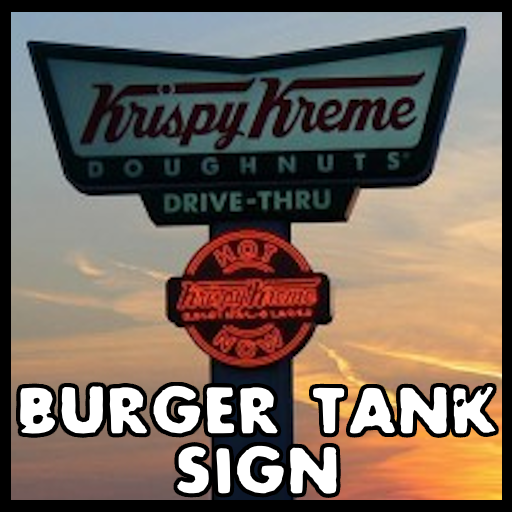 Krispy Kreme 1991 Logo for Burger Tank Sign