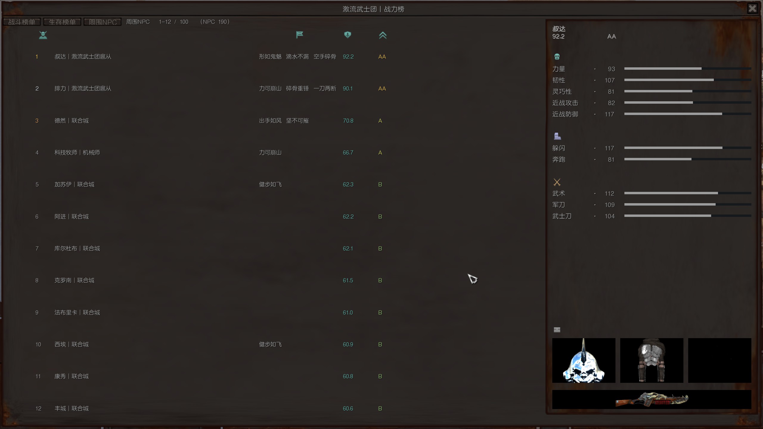 战力排行榜CombatRanking
