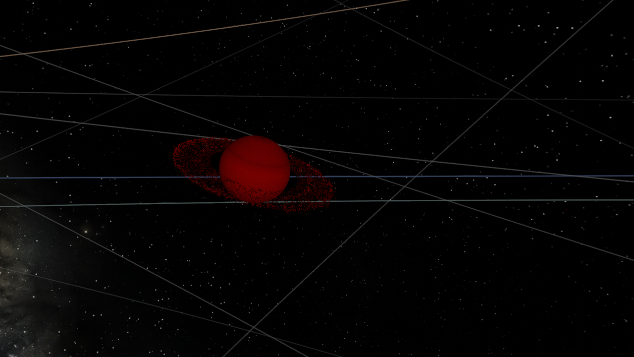 Solar System with red sun