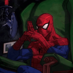 Spider-Man resting on his throne preview
