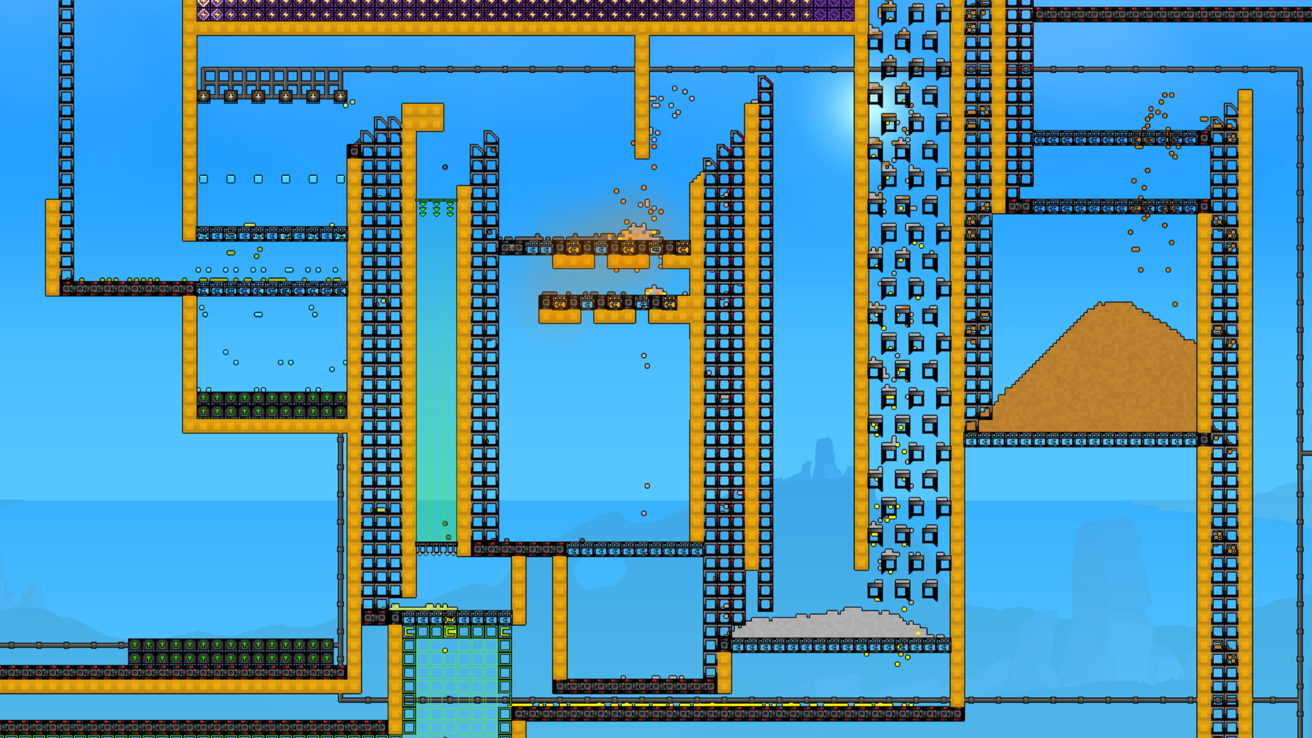 Sandustry production and refining layout showing multiple processing stages