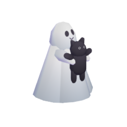 Ghost holding a cat