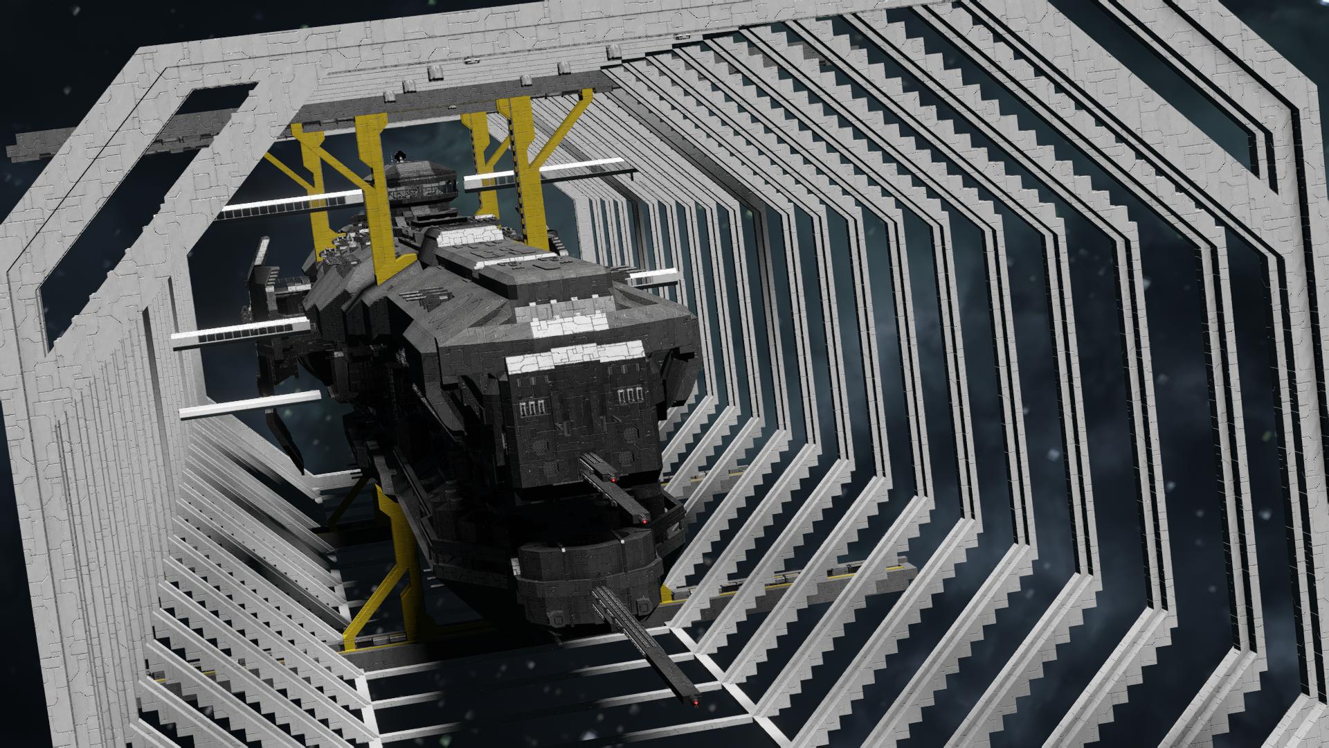 UNSC Strident ship yard with docking clampses