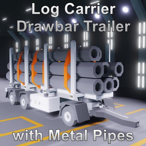 Log Carrier Drawbar Trailer with Metal Pipes